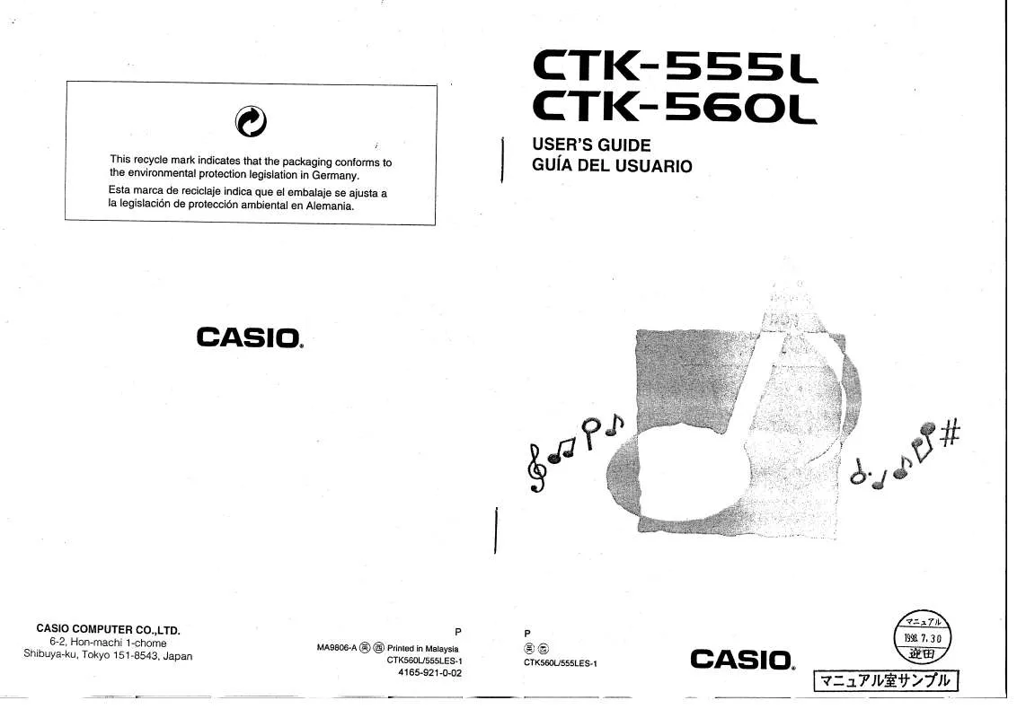 Mode d'emploi CASIO CTK-555L