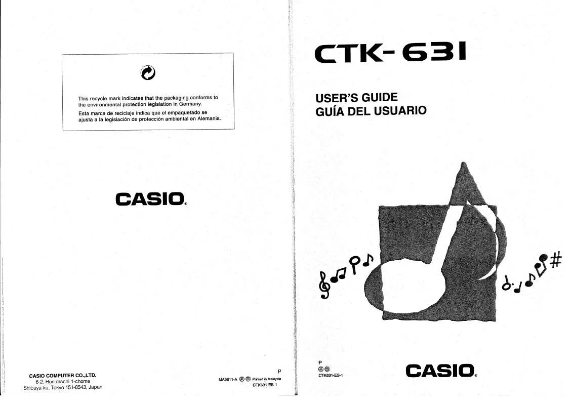 Mode d'emploi CASIO CTK-631