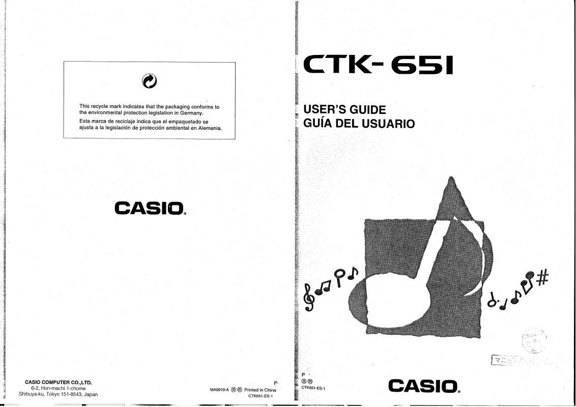 Mode d'emploi CASIO CTK-651