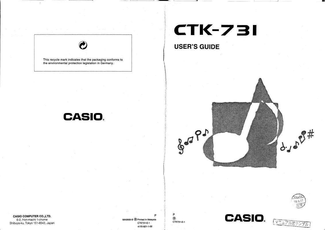 Mode d'emploi CASIO CTK-731