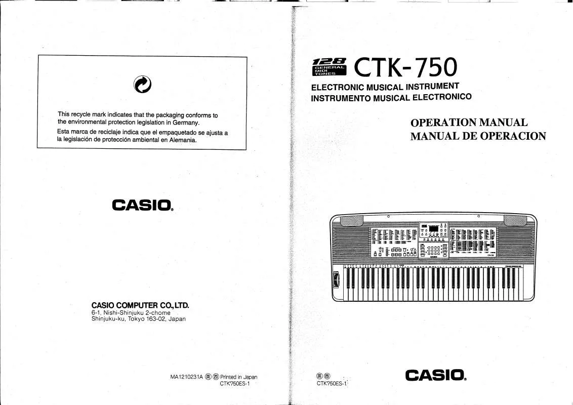 Mode d'emploi CASIO CTK-750