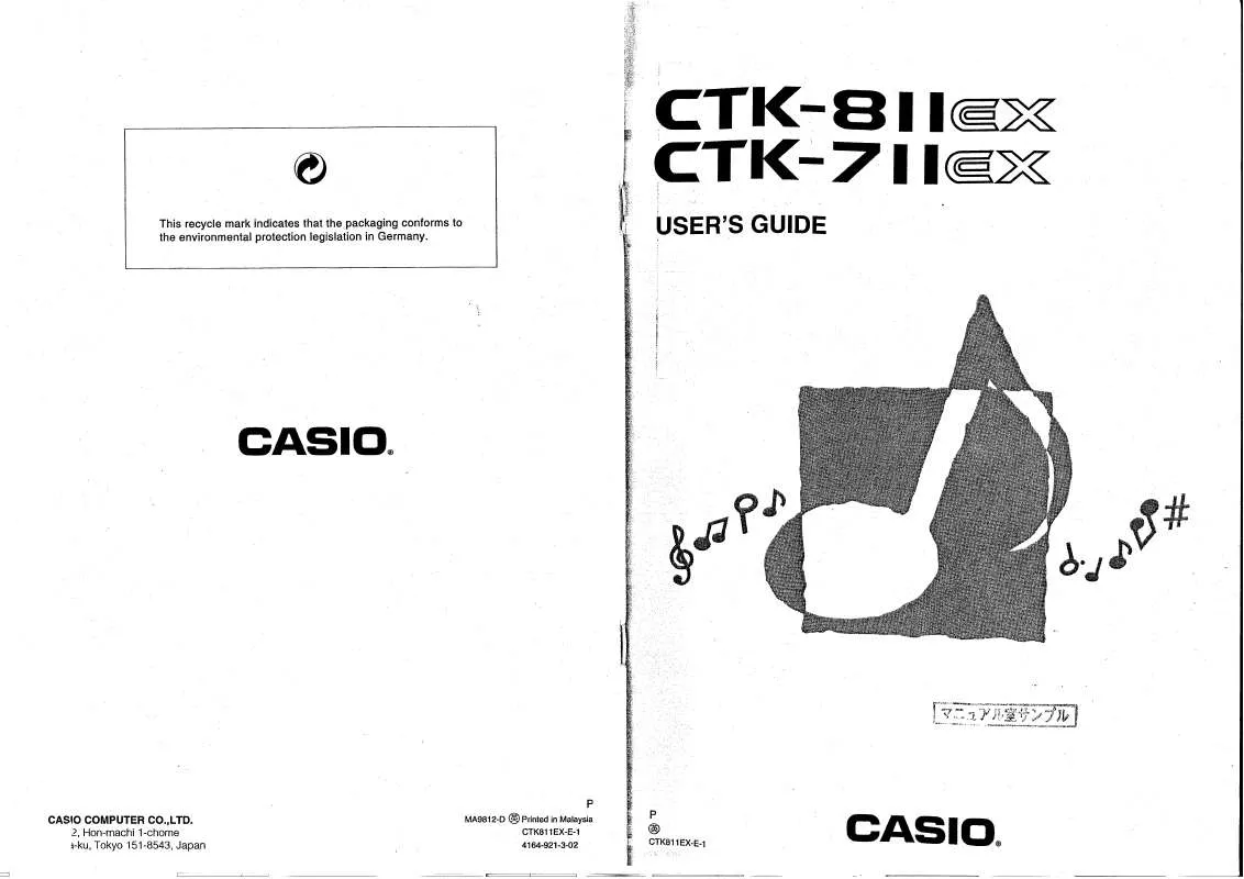 Mode d'emploi CASIO CTK-811EX