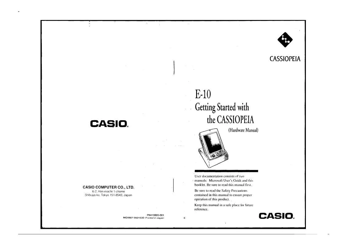 Mode d'emploi CASIO E-10