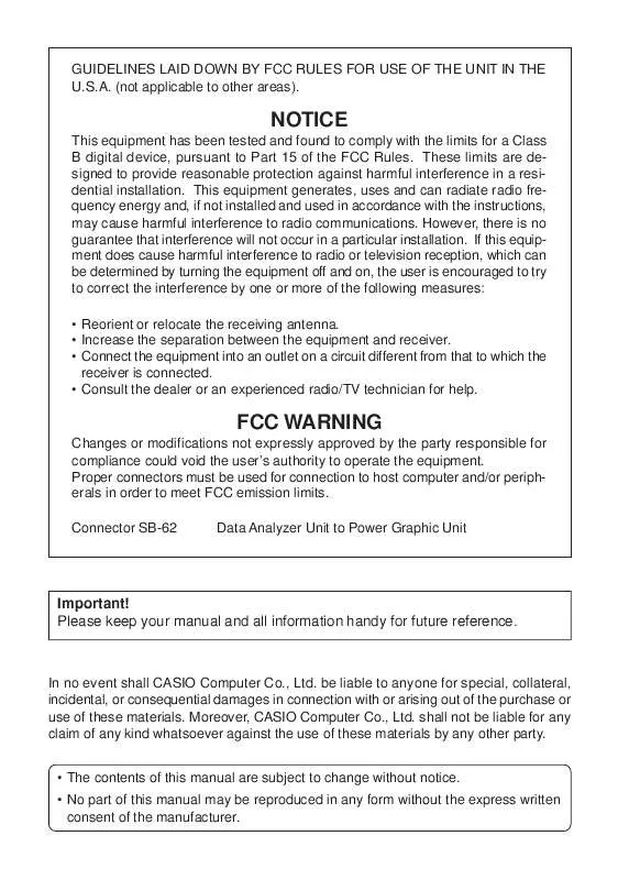 Mode d'emploi CASIO EA-100