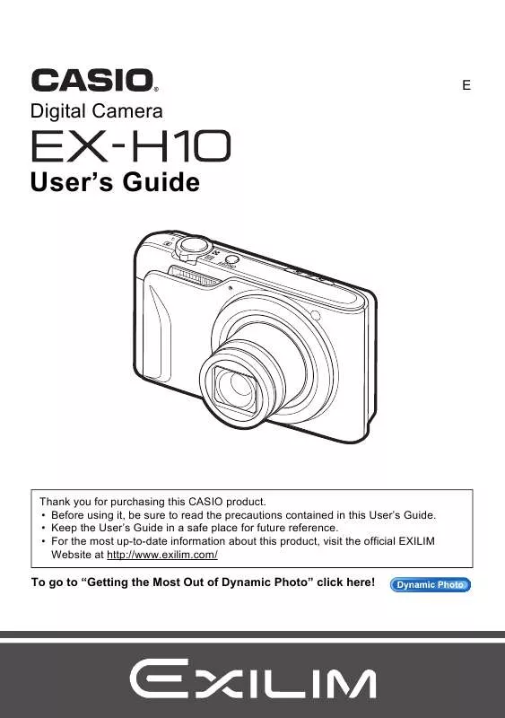 Mode d'emploi CASIO EXILIM EX-H10