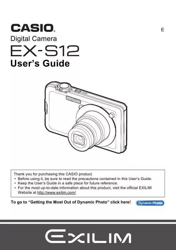 Mode d'emploi CASIO EXILIM EX-S12