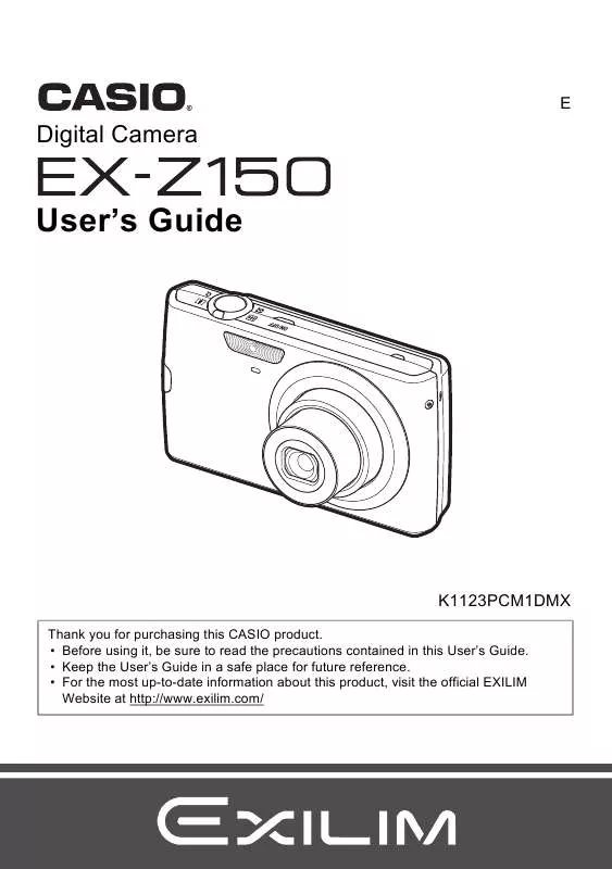 Mode d'emploi CASIO EXILIM EX-Z150