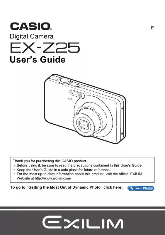 Mode d'emploi CASIO EXILIM EX-Z25