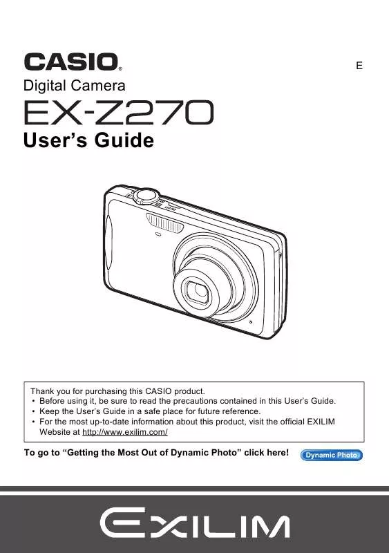 Mode d'emploi CASIO EXILIM EX-Z270