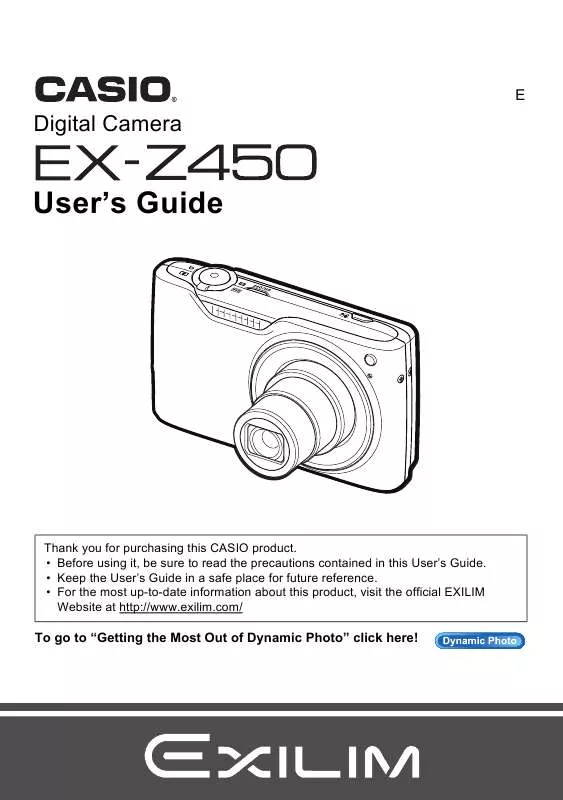 Mode d'emploi CASIO EXILIM EX-Z450