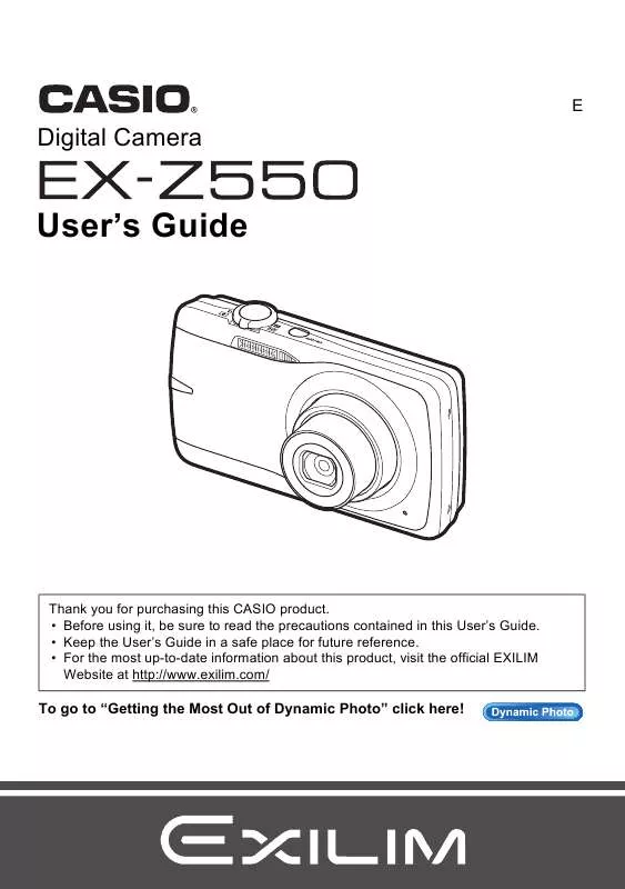 Mode d'emploi CASIO EXILIM EX-Z550