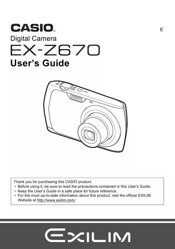 Mode d'emploi CASIO EXILIM EX-Z670