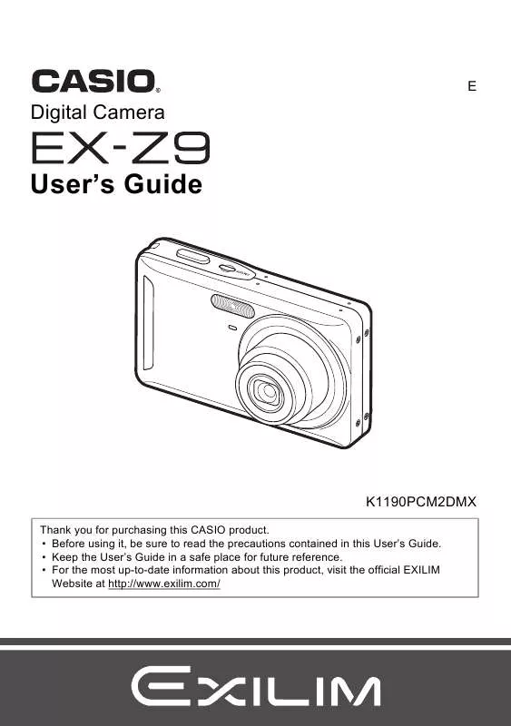 Mode d'emploi CASIO EXILIM EX-Z9