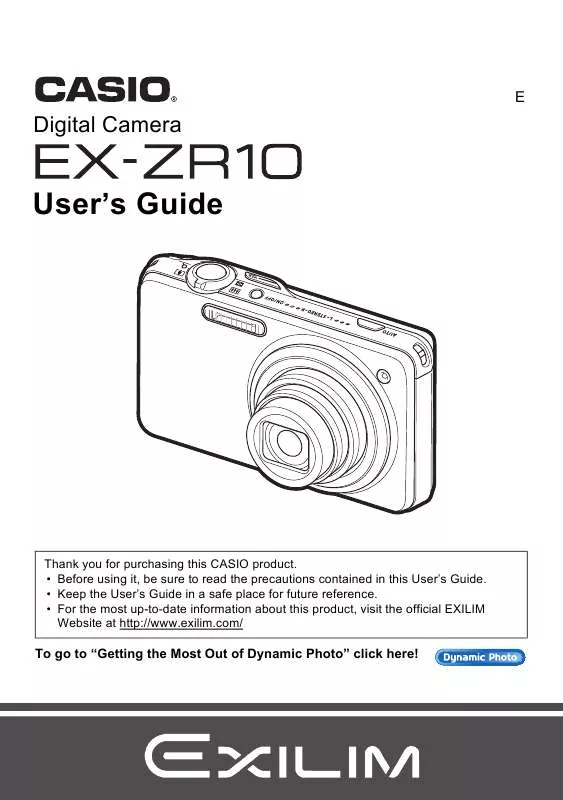 Mode d'emploi CASIO EXILIM EX-ZR10