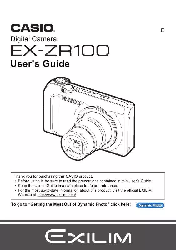 Mode d'emploi CASIO EXILIM EX-ZR100
