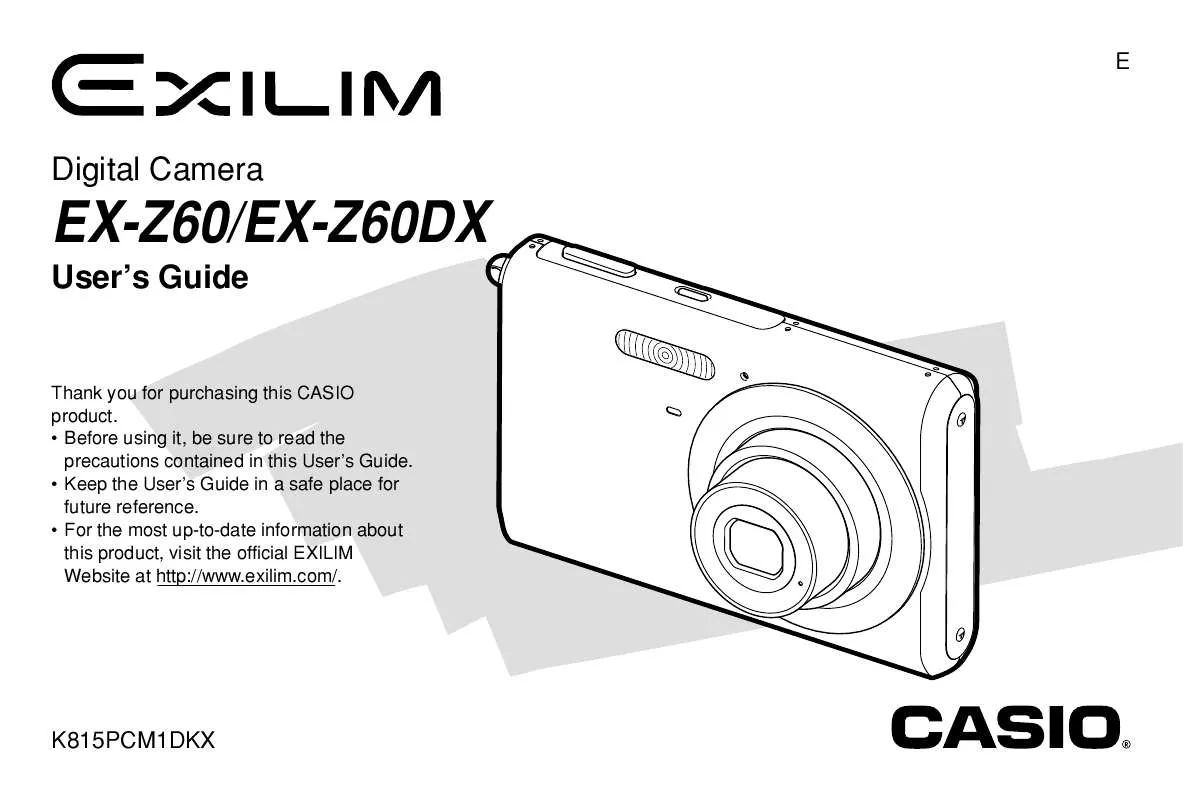 Mode d'emploi CASIO EXILIM EX-Z60DX