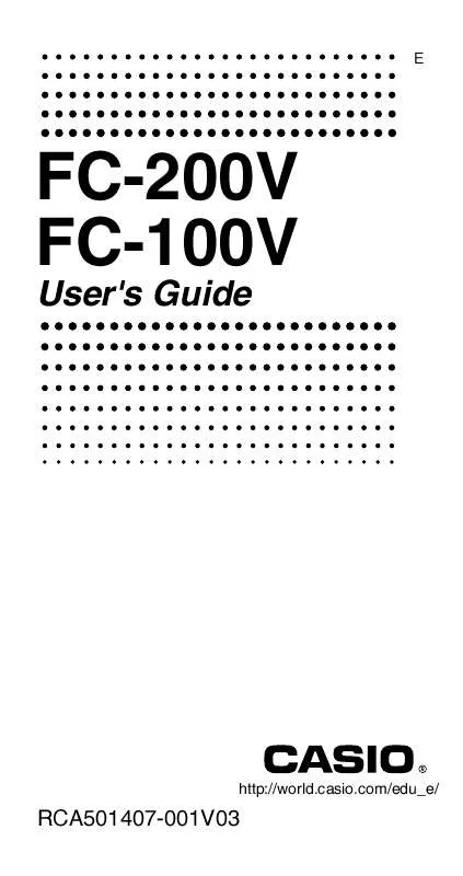 Mode d'emploi CASIO FC-100V