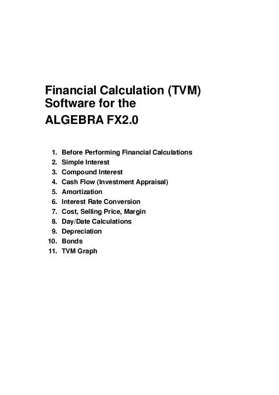 Mode d'emploi CASIO FINANCIAL