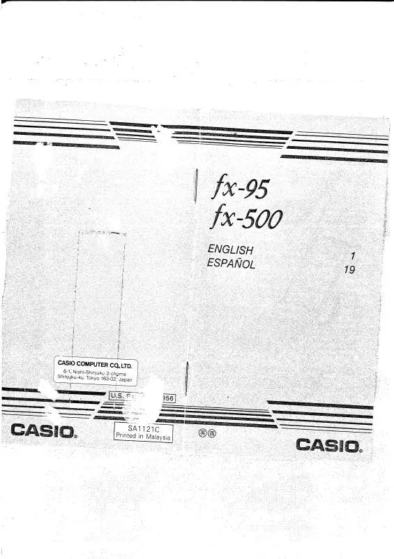 Mode d'emploi CASIO FX-500
