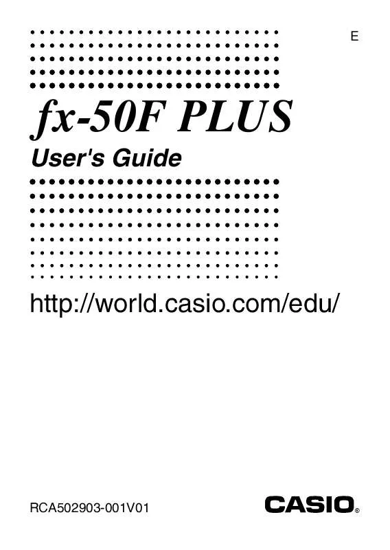 Mode d'emploi CASIO FX-50F PLUS