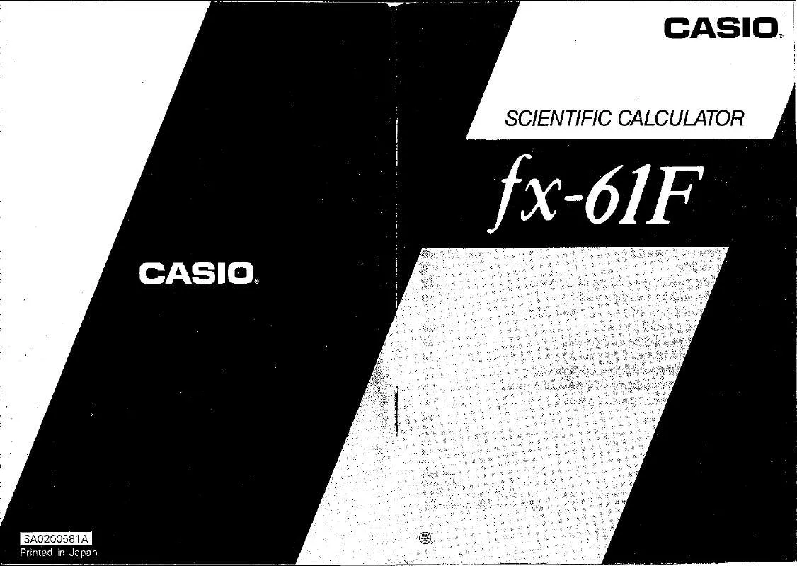Mode d'emploi CASIO FX-61F SCIENTIFIC CALCULATOR