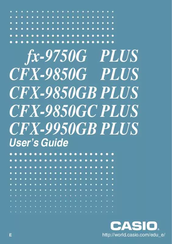 Mode d'emploi CASIO FX-CFX-9850GB PLUS