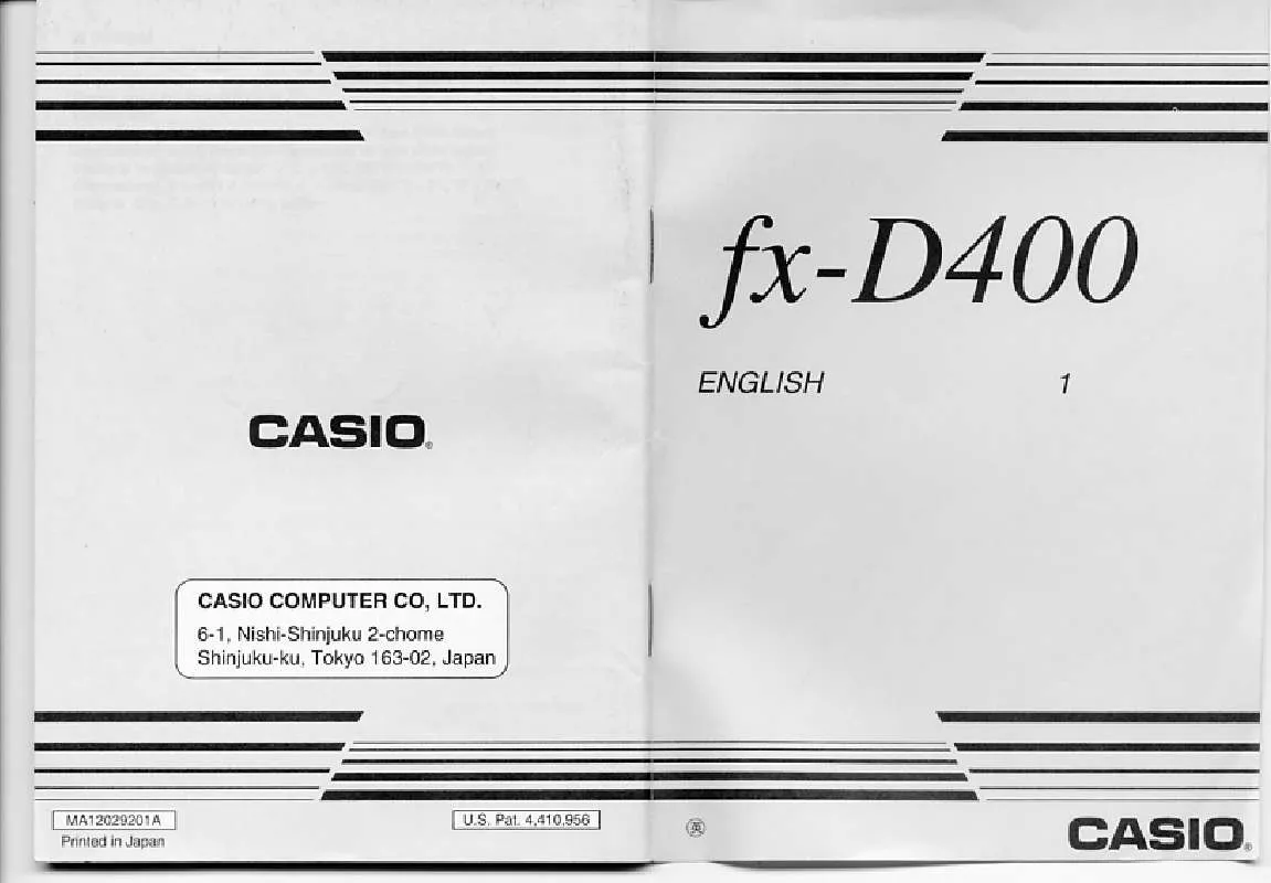 Mode d'emploi CASIO FX-D400