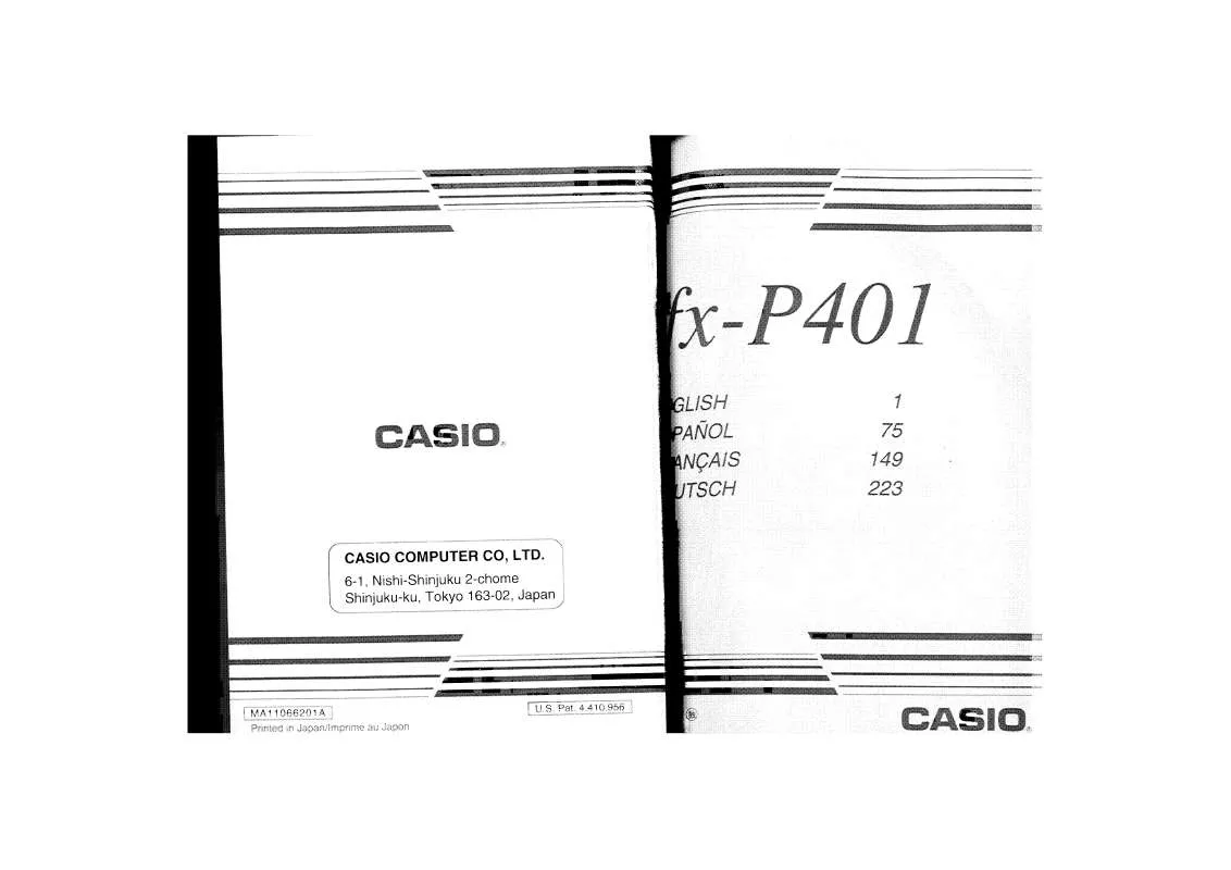 Mode d'emploi CASIO FX-P401