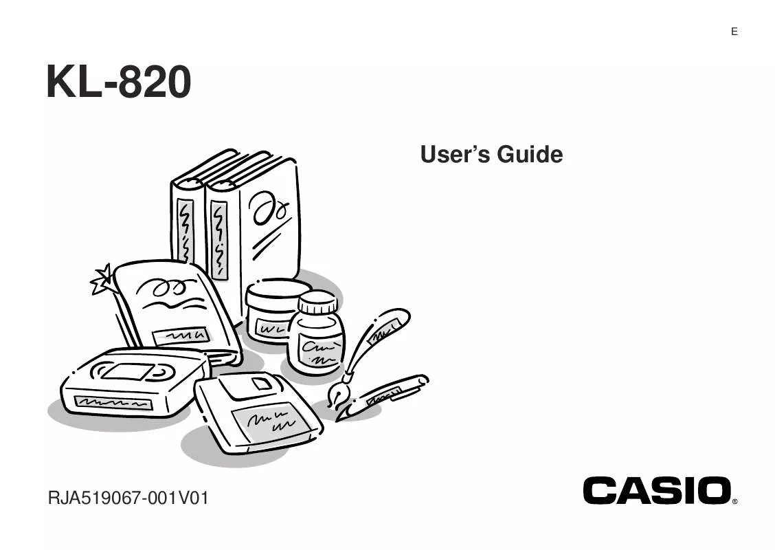 Mode d'emploi CASIO KL-820