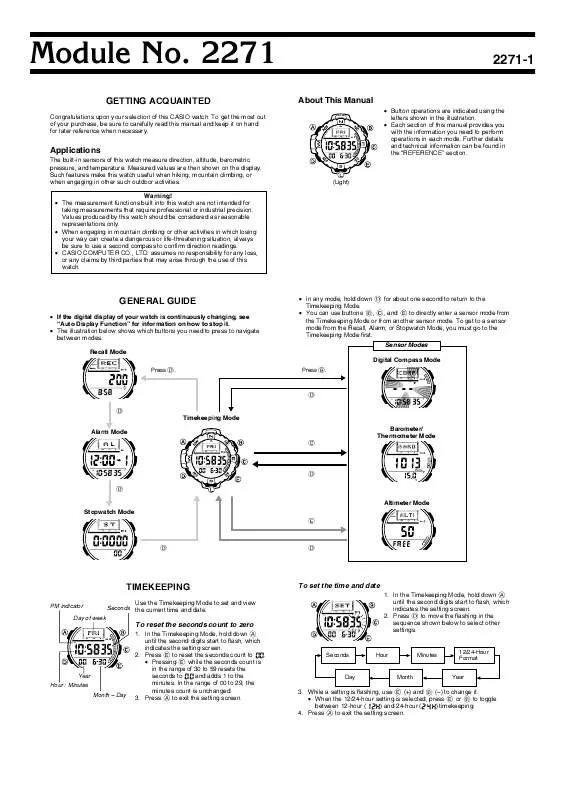 Mode d'emploi CASIO PRG-40