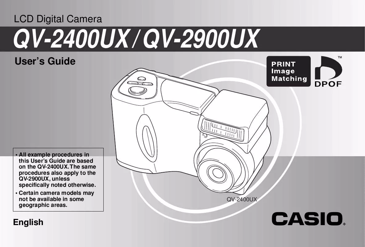 Mode d'emploi CASIO QV-2900UX