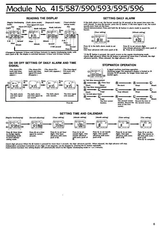 Mode d'emploi CASIO QW-595