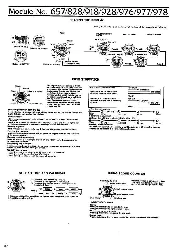 Mode d'emploi CASIO QW-657