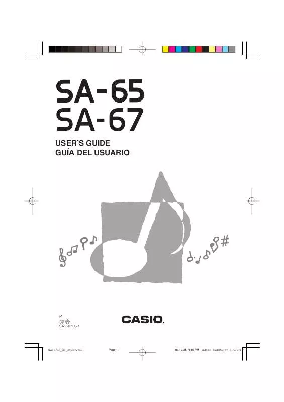 Mode d'emploi CASIO SA-65