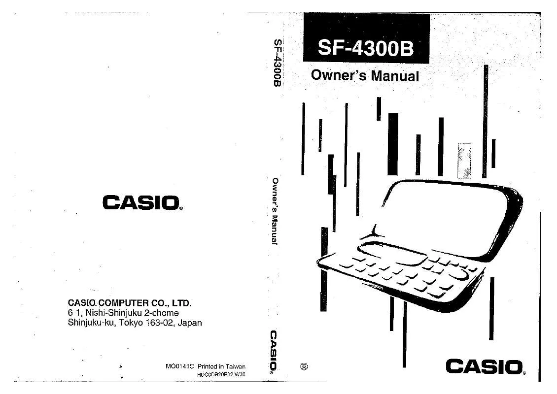 Mode d'emploi CASIO SF-4300B