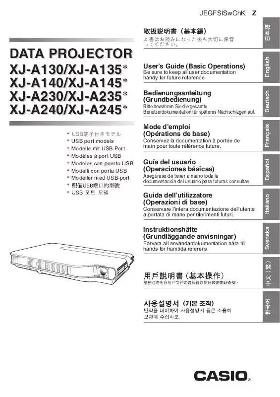 Mode d'emploi CASIO XJ-A135