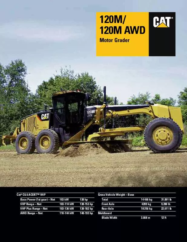 Mode d'emploi CATERPILLAR 120M AWD