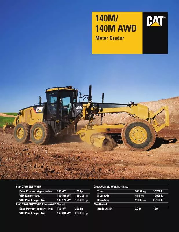 Mode d'emploi CATERPILLAR 140M AWD