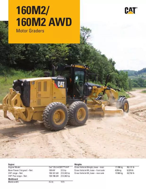 Mode d'emploi CATERPILLAR 160M2 AWD