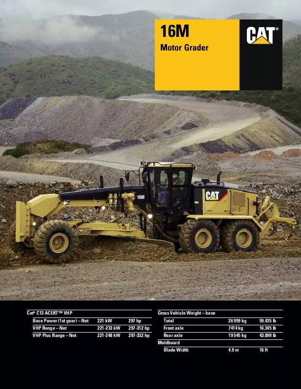 Mode d'emploi CATERPILLAR 16M