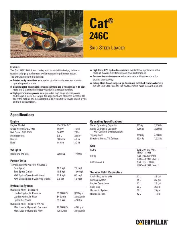 Mode d'emploi CATERPILLAR 246C