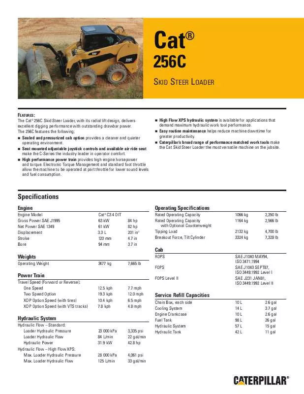 Mode d'emploi CATERPILLAR 256C