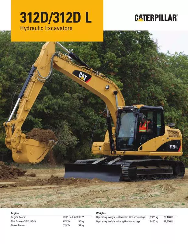 Mode d'emploi CATERPILLAR 312D L