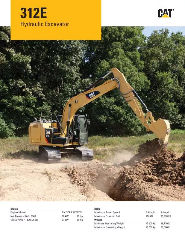 Mode d'emploi CATERPILLAR 312E