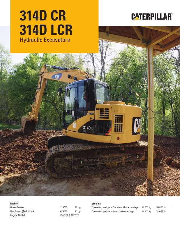 Mode d'emploi CATERPILLAR 314D LCR