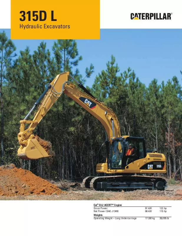 Mode d'emploi CATERPILLAR 315D L