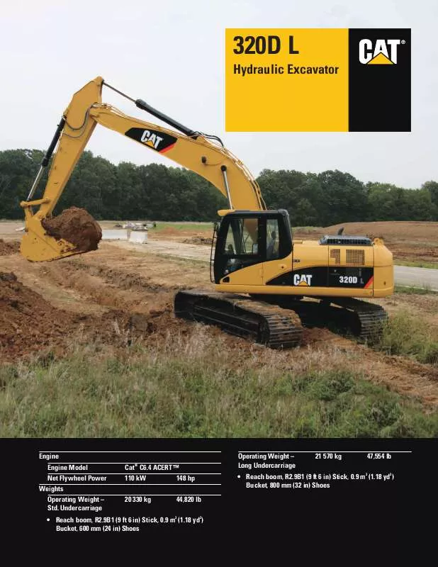 Mode d'emploi CATERPILLAR 320D L