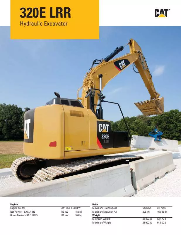 Mode d'emploi CATERPILLAR 320E LRR