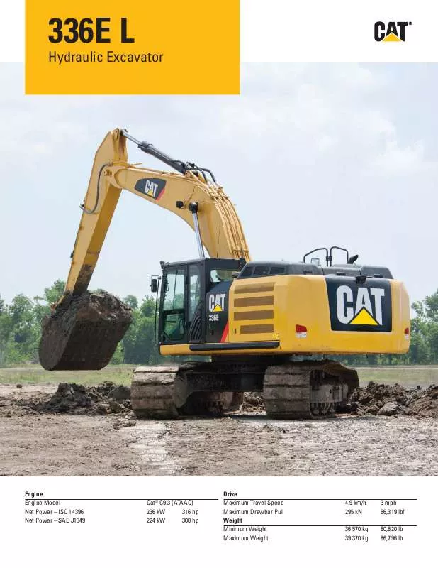 Mode d'emploi CATERPILLAR 336E L