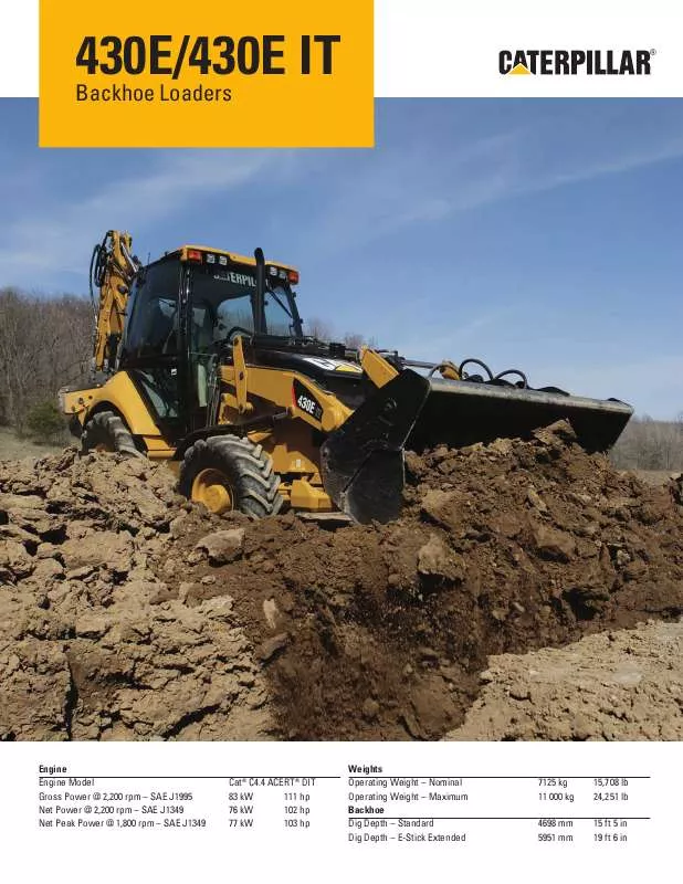 Mode d'emploi CATERPILLAR 430E IT